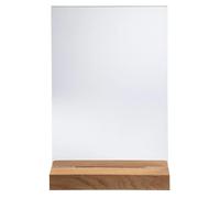 Exacompta - Ref. 84258D - Cartón de 10 portavisuales con base de madera A4 vertical - Dimensiones P 21 x 29,7 x 21 cm - Menús para restaurantes, hoteles, conferencias, recepción, PMMA - Cristal