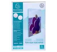 Exacompta - Ref. 84858HD - Caja de cartón de 10 - Soporte visual de pared vertical A4 para mostrar fotos o documentos - en PMMA (acrílico) de muy alta transparencia - Cristal