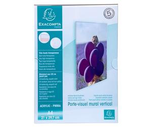 Exacompta - Ref. 84858HD - Caja de cartón de 10 - Soporte visual de pared vertical A4 para mostrar fotos o documentos - en PMMA (acrílico) de muy alta transparencia - Cristal