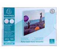 Exacompta - Ref. 84858QD - Cartón de 10 - Portavisual de pared horizontal A4 para mostrar fotos o documentos - en PMMA (acrílico) muy alta transparencia - Cristal