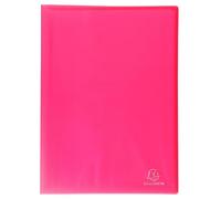 Exacompta - Ref. 85465E - Cartón de 12 protectores de documentos de cromalina, 40 fundas de cristal liso, 80 vistas, para A4, 24 x 32 cm, tapa de polipro translúcido semirrígido, color rojo