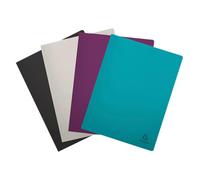 Exacompta - Ref. 85750E - 1 protector de documentos semirrígidos de PP reciclado TITANE - 50 fundas - 100 vistas - para A4 - Tamaño 24 x 32 cm - 4 colores aleatorios berenjena, coco, negro o turquesa