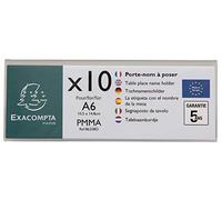 Exacompta - Ref 86358D - Soporte para etiquetas de nombre (10 unidades, tamaño A6, formato horizontal, material PMMA), transparente