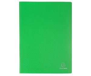 Exacompta - Ref. 88113E OPAK - Cartón de 8 protectores de documentos, 100 fundas de cristal liso, 200 vistas, para tamaño A4, dimensiones 24 x 32 cm, cubierta de polipro semirrígido, color verde claro