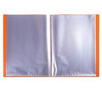Exacompta - Ref. 88114E - Caja de 8 carpetas OPAK - 100 fundas transparentes lisas - 200 vistas - para tamaño A4 - dimensiones 24 x 32 cm - cubierta de polipropileno semirrígido - naranja