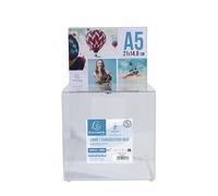 Exacompta - Ref. 89258D - 1 urna con tapa cerrada con llave, para boletos, votos, caja de ideas, donaciones, con cartel A5, acrílico transparente - Dimensiones: 21 x 21 x 21 cm - Color cristal