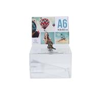 Exacompta - Ref. 89358D - 1 urna con tapa cerrada con llave, para boletos, boletos, caja de ideas, donaciones, con cartel A6, acrílico transparente - Tamaño: 15 x 10,5 x 10 cm - Color cristal