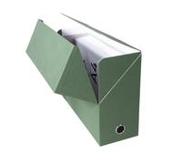 Exacompta - Ref. 89423E - Caja de transferencia de papel lienzo, 120 mm, con ojal de metal, para tamaño A4, tamaño 25,5 x 34 x 12 cm, color verde