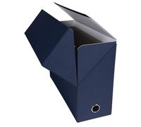 Exacompta - Ref. 89427E - Caja de transferencia de papel lienzo, 120 mm, con ojal de metal, para tamaño A4, tamaño 25,5 x 34 x 12 cm, color azul oscuro