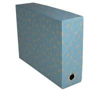Exacompta - Ref. 89450E - Caja de transferencia de 5 cajas de transferencia Neo Deco - Espalda 90 mm - Ojal de agarre dorado - Dimensiones 25,5 x 9 x 34 cm - Etiqueta adhesiva incluida - Colores