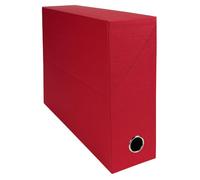 Exacompta - Ref. 89525E - 5 cajas de transferencia de papel lienzo, respaldo de 90 mm, con ojal de metal, para tamaño A4, tamaño 25,5 x 34 x 9 cm, color rojo