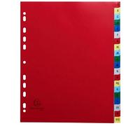 Exacompta - Ref. 90E - Caja de 20 separadores de polipropileno con 20 pestañas impresas alfabéticas de la A a la Z en color - Página de indexación ineludible - Tamaño máximo A4 - 24,5 x 29,7 cm