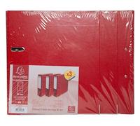 Exacompta - Ref. 918403SE - Caja de 4 paquetes de 3 archivadores de palanca (parte trasera de 80 mm, tamaño A4, exterior de polipropileno/interior de papel, color rojo