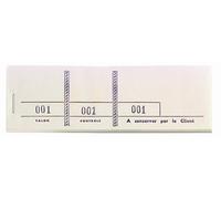 Exacompta - Ref. 96401E - Caja de 50 bloques para manifestaciones, exposiciones, kermeses, loterías, rifas - 100 hojas desmontables 3 cupones numerados - Ft 4,8 x 15 cm - Blanco