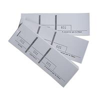 Exacompta - Ref. 96401E - Paquete de 10 bloques para manifestaciones, exposiciones, kermeses, loterías, rifas - 100 hojas desmontables 3 cupones numerados - Formato 4,8 x 15 cm - Blanco