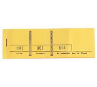 Exacompta - Ref. 96403E - Caja de 50 bloques para manifestaciones, exposiciones, kermeses, loterías, rifas - 100 hojas desmontables 3 cupones numerados - Ft 4,8 x 15 cm - Amarillo