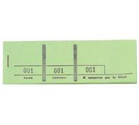 Exacompta - Ref. 96405E - Caja de 50 bloques para manifestaciones, exposiciones, kermeses, loterías, rifas - 100 hojas desmontables 3 cupones numerados - Ft 4,8 x 15 cm - Verde