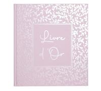 Exacompta - Ref. Autentik 47364E - 1 Libro de visitas - Formato Compacto 21 x 19 cm - Rebanada y Marcado Plata con Texto en Libro de visitas - 140 páginas Blancas Unidas - Rose Candy