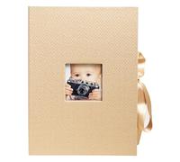 Exacompta - Ref. OfficeByMe 77603E - Caja de fotos de papel texturizado azul pato - ventana de personalización - cierre de cinta - para guardar fotos o fichas de hasta 13 x 18 cm