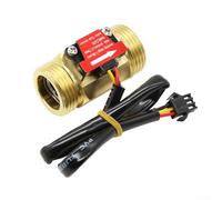 Exactitud del flujo de flujo de cobre del cuerpo G3/4 del sensor de flujo de agua de la turbina del efecto Hall 3.5V-24V DC 1-30 L/min