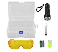 EXAOMBLE 1 Juego De Herramientas De Detección De Fugas De Aire Acondicionado para Automóvil Gafas De Ca Comprobador De Fugas UV Luz De Prueba Automotriz Linterna De Prueba Kit De