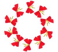 EXAOMBLE 10 Cintas de Terciopelo Rojo para Adornos Navideños, Complementos para Árbol de Navidad y Jardín, Cintas Decorativas para Boutique y Fiesta