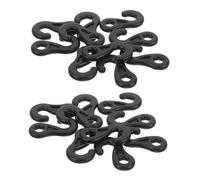 EXAOMBLE 100 Ganchos para Toldos de Exterior en Plástico Pom Negro, Resistentes al Viento, Forma de 9 para Camping y Fotografía al Aire Libre, Paquete Compacto de 100 Varios Estilos