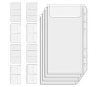 EXAOMBLE 12 Bolsillos de Carpeta A6 Pvc Reutilizables para Tarjetas y Recibos, Bolsa Ligera y Resistente Diseño Estilizado para Uso Empresarial y Organización