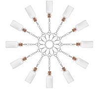 EXAOMBLE 12 Piezas Mini Frascos de Vidrio de 5ml con Tapa para Manualidades DIY y Llaveros, Frascos Pequeños para Mensajes y Uso Diario Creativo