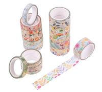 EXAOMBLE 18 Rollos de Cinta de Papel Washi de Enmascarar con Diseños de Flores y Colores Variados, Fácil de Rasgar a Mano, sin Residuo para Decoración de Manualidades y Arte