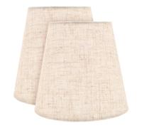 EXAOMBLE 2 Pantallas de Lámpara Efecto de Luz Suave Pequeñas de Tejido de Lino Beige Diseño Artesanal para Lámparas de Mesa y Pared en Espacios Modernos