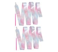EXAOMBLE 2 Piezas Cinta de Rítmica con Mango y Diseño para Gimnasia Ballet y Fiestas Metros de para Habilidades Físicas y Creatividad