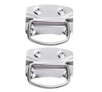 EXAOMBLE 2 Piezas de Tiradores de Puerta Empotrados de Hierro Plateado Anillo de Elevación Extraíble, Diseño Minimalista y Alta Durabilidad para Cajas Industriales