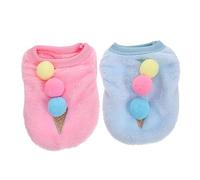 EXAOMBLE 2 Piezas Ropa para Mascotas con Diseño de Helado Chaleco Aislante para Perros Pequeños Traje Adorable para Paseos y Fiestas XXS Azul Rosa