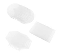 EXAOMBLE 24 Piezas de Lámina de Lona de Malla Plástica de Color Claro para Bordado Formas Hexagonal, Cuadrada y Redonda, Fácil de Cortar Crear Posavasos o Regalos