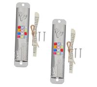 EXAOMBLE 2juegos Mezuzah Kosher De Metal con Pergamino Adorno Religioso Judío para Puertas Decoración Judaica De Fe y Protección para Hogar