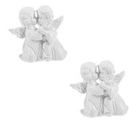 EXAOMBLE 2piezas Estatua De Ángeles Abrazados De Resina Decoración Elegante para Hogar para Parejas Escultura De Ángeles Orando Adorno para Mesas y Jardines