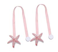 EXAOMBLE 2piezas Hebillas Magnéticas para Cortinas Forma De Estrella De Mar De Rosa Fijación Rápida y Fácil para Salones Dormitorios y Baños
