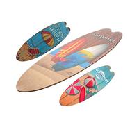 EXAOMBLE 3 piezas Decoración de Surf de Madera para Fiestas de Verano Letreros Temáticos de Playa para Baños Salones y Oficinas Adorno Rústico de Surfboard