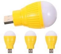 EXAOMBLE 4 Bombillas LED Mini USB Amarillas Portátiles para Alumbrado de Emergencia en Casa y Viajes Luz de Plástico, Pack de 4 Unidades