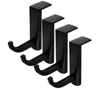 EXAOMBLE 4 Ganchos para Auriculares Colgador de Escritorio Negro, Soporte Práctico para Colgar Auriculares, Gancho para Monitor y Organización de Oficina en Casa