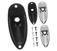 EXAOMBLE 4 Juegos de Placas de Zócalo y Tornillos Incluidos para Guitarra Eléctrica con Superficie Lisa de Metal para Accesorios Resistentes y Estilo Moderno