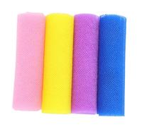 EXAOMBLE 4 Piezas Toallas Exfoliantes de Nylon Elástico para Ducha Paños para Spa y Limpieza Corporal Secado Rápido y Ajustables para Piel Suave