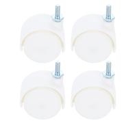 EXAOMBLE 4 Ruedas Aplicables para Patas de Muebles Ruedas Giratorias de 1,5 Pulgadas en Color Blanco sin Freno Rosca 6x13 Accesorios para Sillas y Muebles de Oficina en Casa Compatible