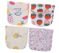 EXAOMBLE 4piezas Bolsas Adorables Para Período Porta-tampones y Monedas Multi-funcionales y Portátiles Almacenamiento Práctico Para Sanitario Monedas y Tarjetas