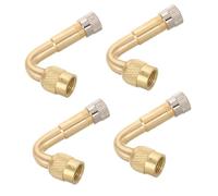 EXAOMBLE 4Piezas Extensores de Válvula de Neumático de Latón para Coches Camiones y Motos Adaptadores para Inflado de Neumáticos Conector de Manguera de Inflado Multifuncional y Fácil Instalación