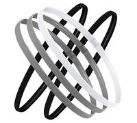 EXAOMBLE 5 Piezas Elástica para Mujer de Negras Blanca Banda Absorbente de Sudor para Yoga Accesorio Práctico y Cómodo para Ejercicio