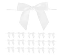 EXAOMBLE 50piezas Lazos De Poliéster para Decoración De y Envasado De Alimentos Bows Blancos para Cierre De Bolsas y Presentaciones Elegantes Fiestas y Ocasiones Especiales