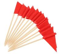 EXAOMBLE 60 Banderines Rojos de Papel en Forma de Triángulo para Decoración de Pasteles y Aperitivos, Ideales para Etiquetado en Buffets y Fiestas