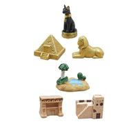 EXAOMBLE 6piezas Miniestatuas Egipcias Estatuas Decorativas del Antiguo Egipto Minipirámides Egipcias De Juguete Hogar Oficina Obsequio Amantes
